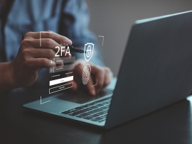2FA increases the security of your account, Two-Factor Authentication digital screen displaying a 2fa concept, Privacy protect data and cybersecurity.