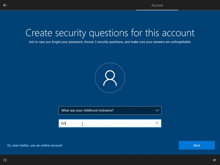 Windows security question window